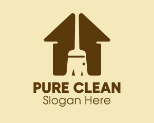 House Broom Cleaning logo design