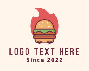 Food Truck - Hot Burger Delivery logo design