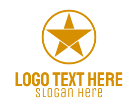 Hollywood - Gold Star Circle logo design