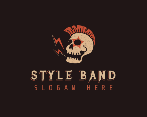 Skull Rockstar Punk logo design