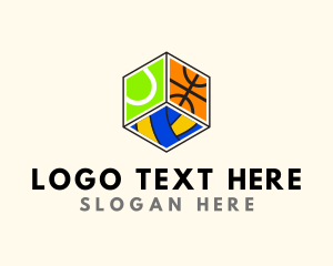 Sports League - Sports Ball Cube logo design