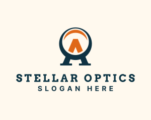 Telescope - Blue Orange Lens A logo design