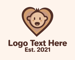 Kids Clothing - Heart Baby Head logo design