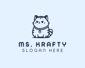 Feline Cat Grooming Logo