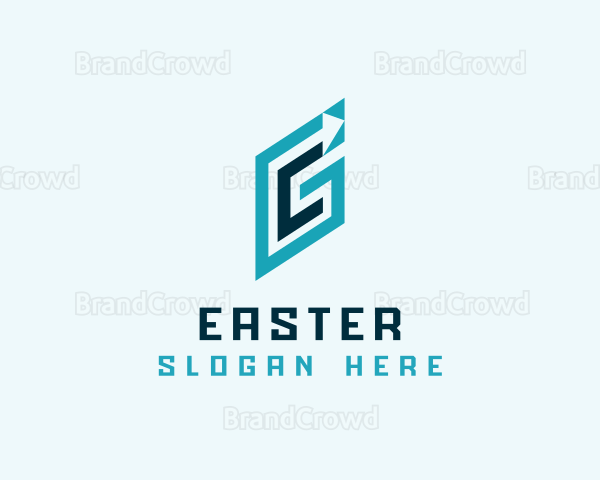 Blue Arrow Letter G Logo