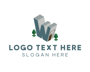 Door - Modern Building Letter W logo design