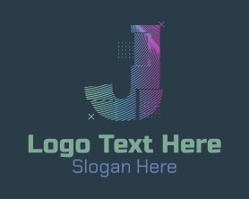 Youtube Channel - Modern Glitch Letter J logo design