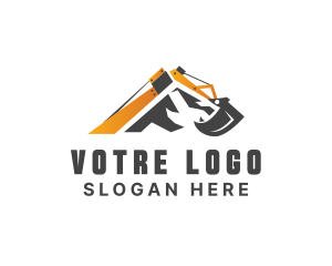  Excavator Construction Equipment Logo