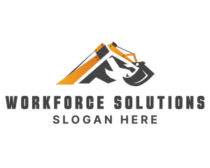 Labor - Excavator Construction Equipment logo design