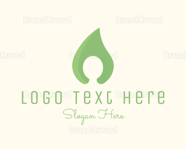 Green Leaf Silhouette Logo