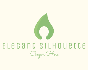 Green Leaf Silhouette  logo design