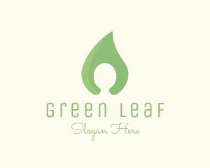 Green Leaf Silhouette  logo design