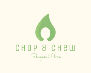 Spa - Green Leaf Silhouette logo design