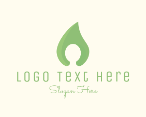 Utensil - Green Leaf Silhouette logo design