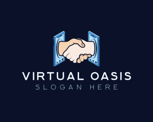 Virtual Handshake Mobile logo design