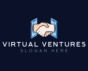 Virtual Handshake Mobile logo design