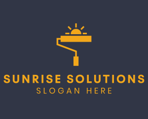 Sun - Yellow Paint Roller Sun logo design