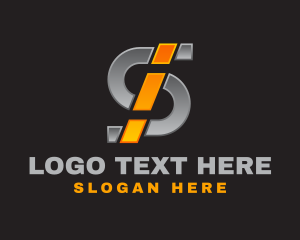 Steel - Metallic Silver Letter S logo design