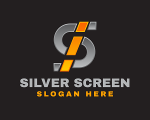 Metallic Silver Letter S Logo