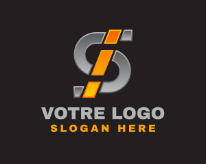 Metallic Silver Letter S Logo