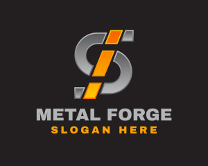 Foundry - Metallic Silver Letter S logo design