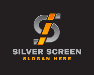 Metallic Silver Letter S logo design