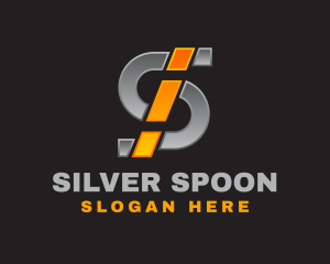 Metallic Silver Letter S logo design