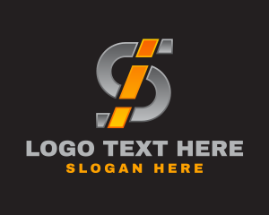 Construction - Metallic Silver Letter S logo design