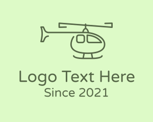 Chopper - Army Green Helicopter logo design