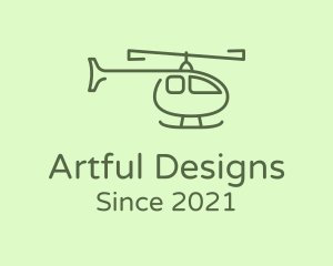 Army Green Helicopter logo design