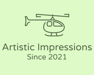 Army Green Helicopter logo design