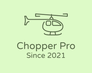 Chopper - Army Green Helicopter logo design