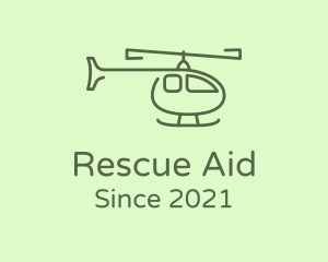 Rescue - Army Green Helicopter logo design