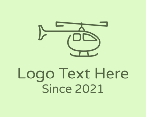 Helicopter - Army Green Helicopter logo design