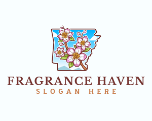 Arkansas Apple Blossom Flower logo design