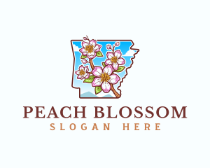 Arkansas Apple Blossom Flower logo design