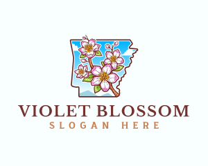 Arkansas Apple Blossom Flower logo design