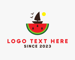 Travel - Sail Boat Watermelon logo design