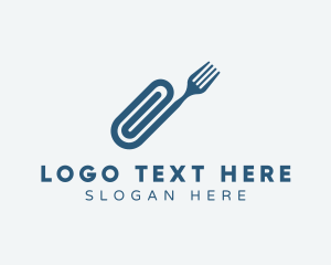 Lunch - Fork Office Clip logo design
