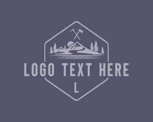 Woods - Mountain Climbing Adventure logo design