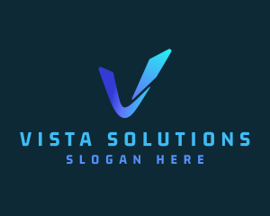 Blue Gradient Letter V logo design