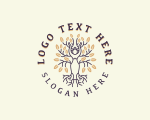 Spa - Yoga Woman Tree logo design