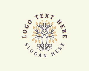 Tree - Yoga Woman Tree logo design