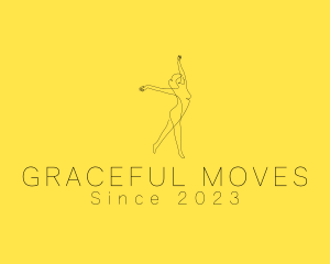 Woman Gymnast Monoline logo design