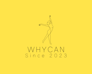 Musical - Woman Gymnast Monoline logo design