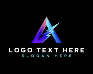 Electric Energy Letter A logo design