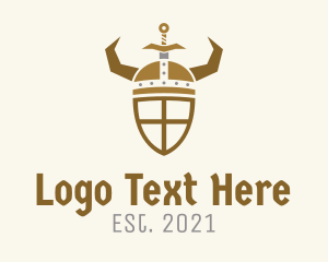 Armor - Gold Viking Armor logo design