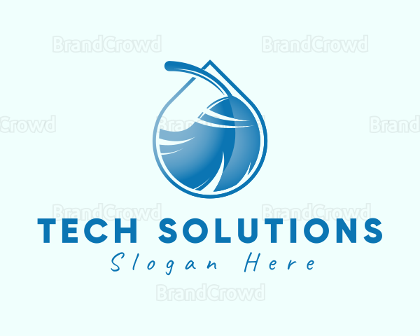 Blue Broom Sanitation Logo
