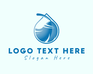 Pure - Blue Broom Sanitation logo design
