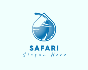 Disinfectant - Blue Broom Sanitation logo design